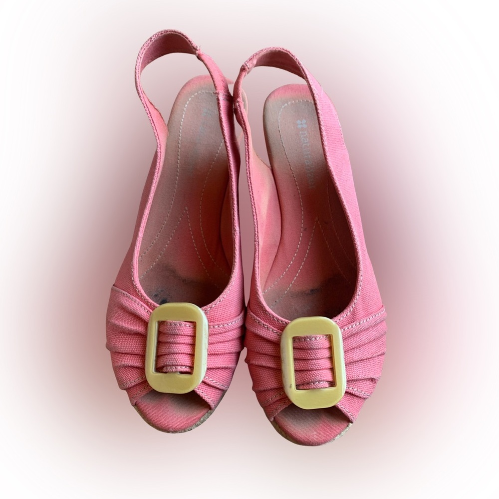 🔥2 FOR $10🔥 Naturalizer Pink Peep Toe Sling Back Wedges